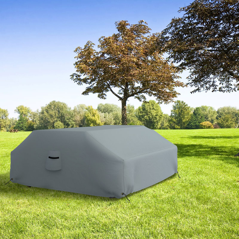 Heavy Duty Outdoor Waterproof Picnic Table Cover,All Weather Protection UVResistant Game Table Cover, 37" H x 98" W x 63" D