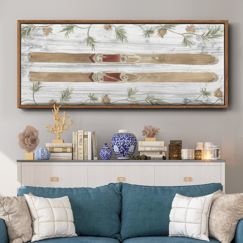 Pinecone Lodge Collection D- Framed Canvas