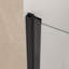 Porte de douche - cadre en aluminium noir mat, demi-cadre, film en verre trempé antidéflagrant de 1/4 po (6 mm)-122071493