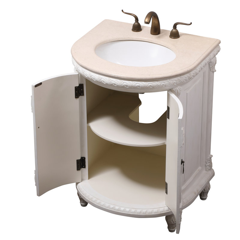 Ensemble de meuble-lavabo simple 25 po Aravale, Blanc antique