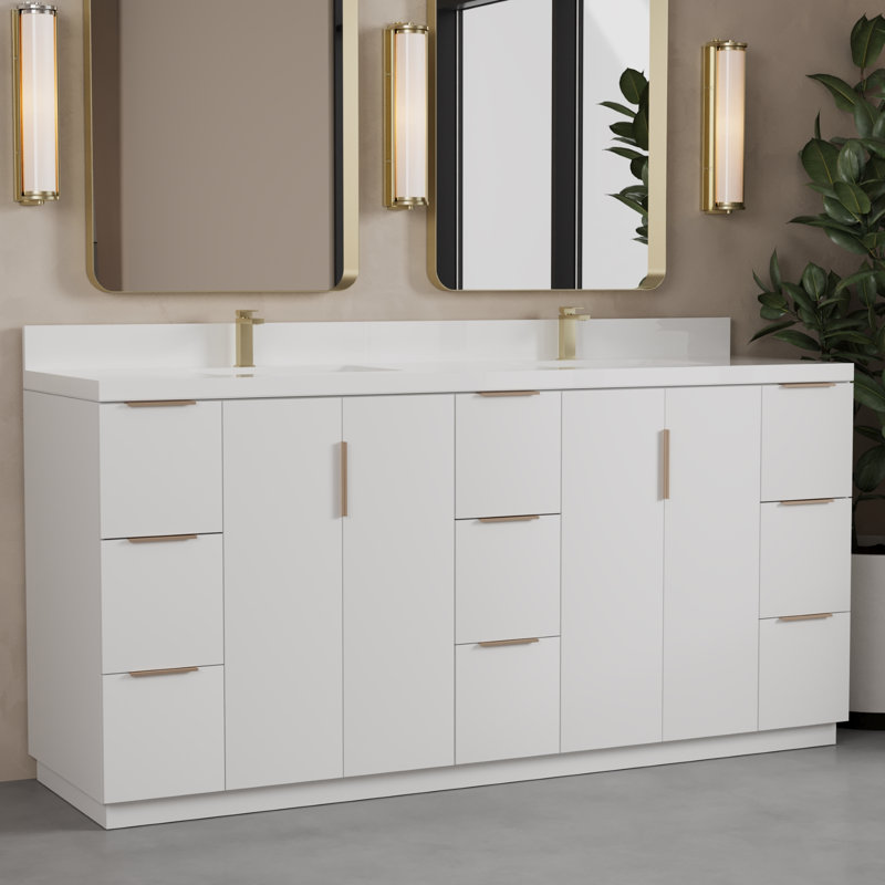 Varnam 75-in. Double Vanity, White