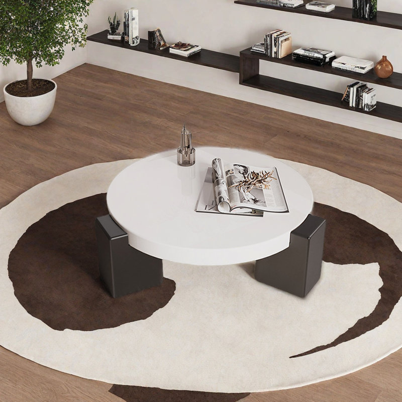 Table basse ronde de style crème