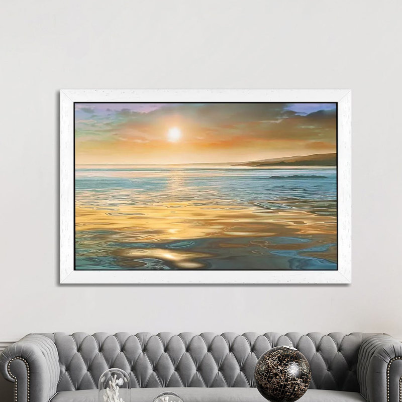 Evening Calm by Mike Calascibetta - Print on Canvas, 101.6 cm H x 66.04 cm W, White Floater Framed