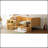Wooden Daybed With Storage Shelves And Lockers, Multi-Functional Bed With Study Desk And Matching Stool, Natural