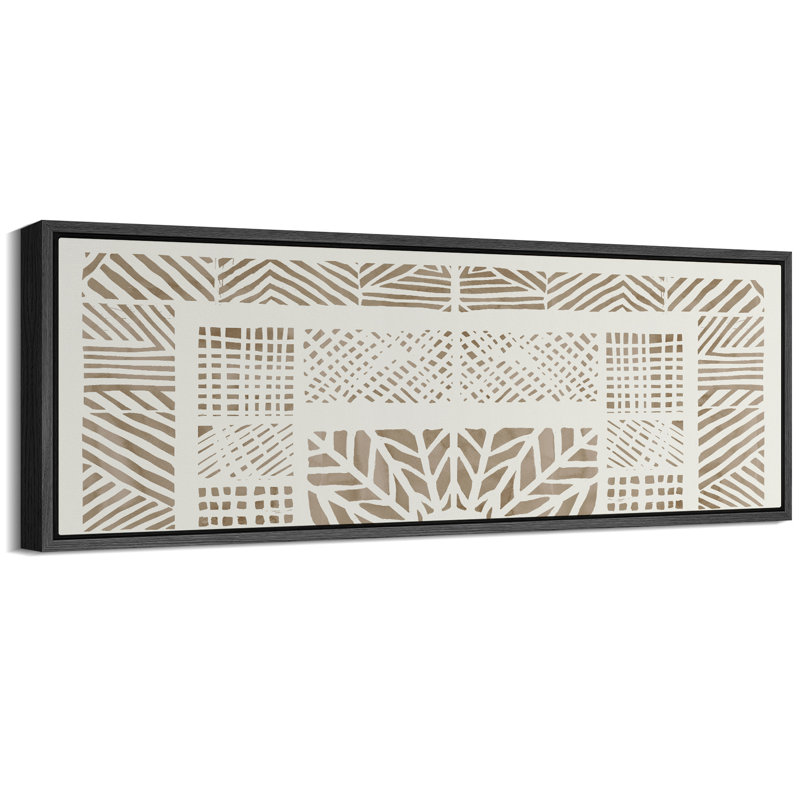 «Geometric Line Abstract», reproduction d'art sur toile encadrée, H 20 po x l 60 po, Noir, noir, noir, noir