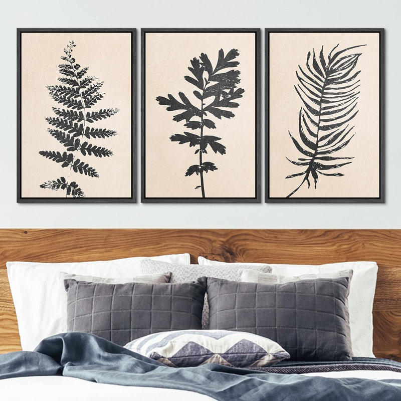 Forêt grunge noire 3 pièces, H 24 po x l 16 po x P 1,5 po, Noir