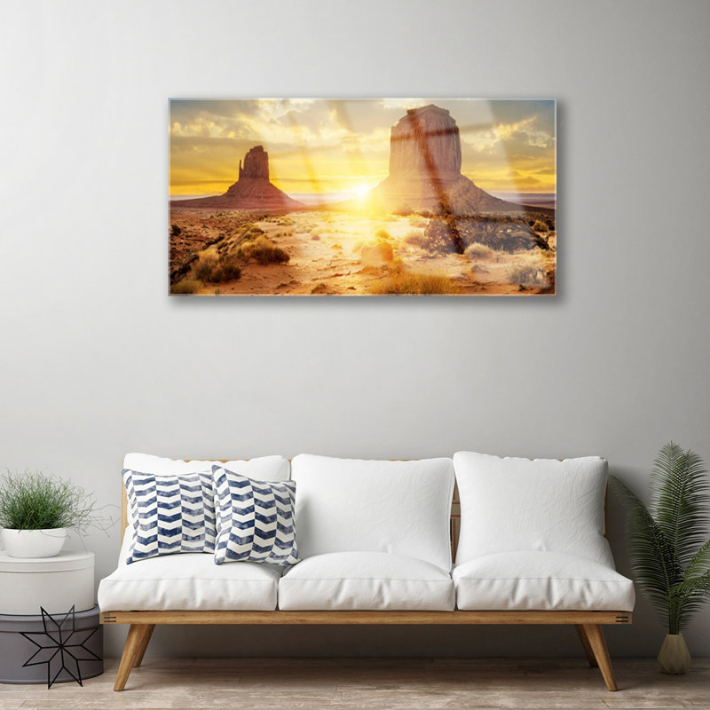 Landscape Desert Sun - No Frame Print on Glass