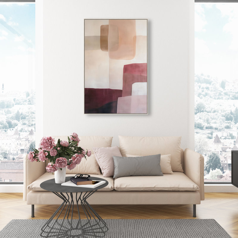 Ruby Dreams I Canvas Abstract Print by Oliver Gal, Black Frame, 10 x 15, 46"H x 31"W, Silver Frame