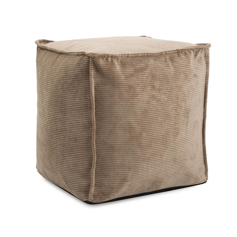 Pouf carré Kujala, Polyester brun