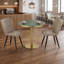 Table de salle à manger ronde de 80 cm (31,5 po), plateau en pierre frittée, aspect marbre, résistant aux rayures et à la chaleur, piètement moderne en acier inoxydable, idéale pour un coin repas, un café ou un bureau.