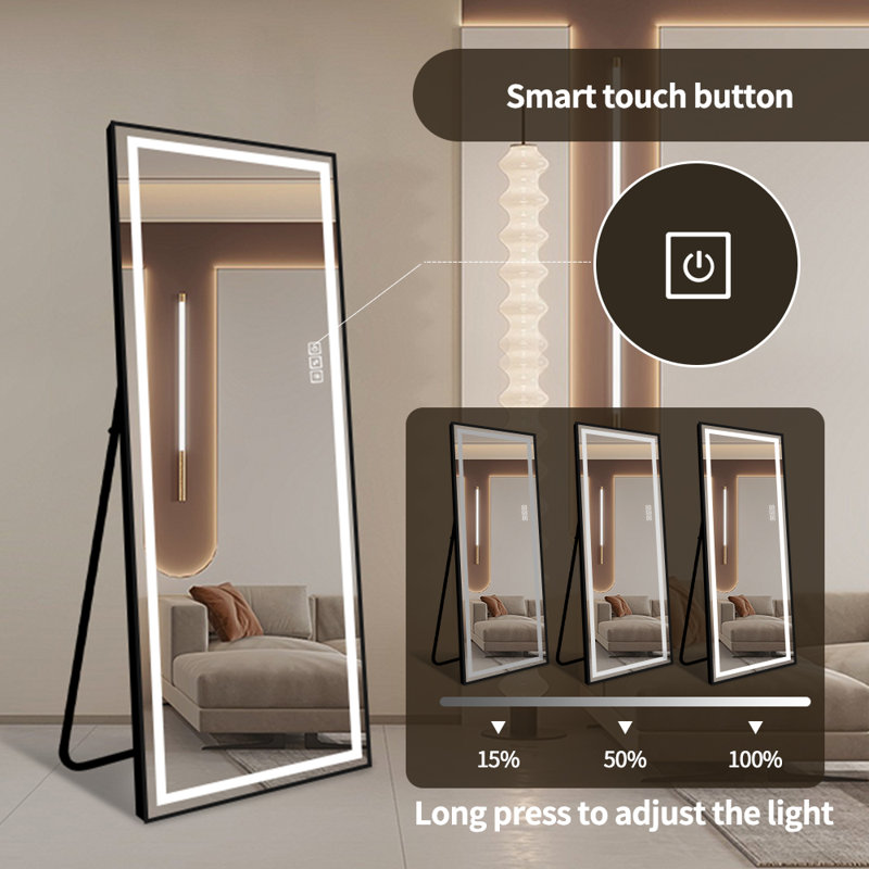 Chardey Metal Flat LED Mirror, 65" x 21"
