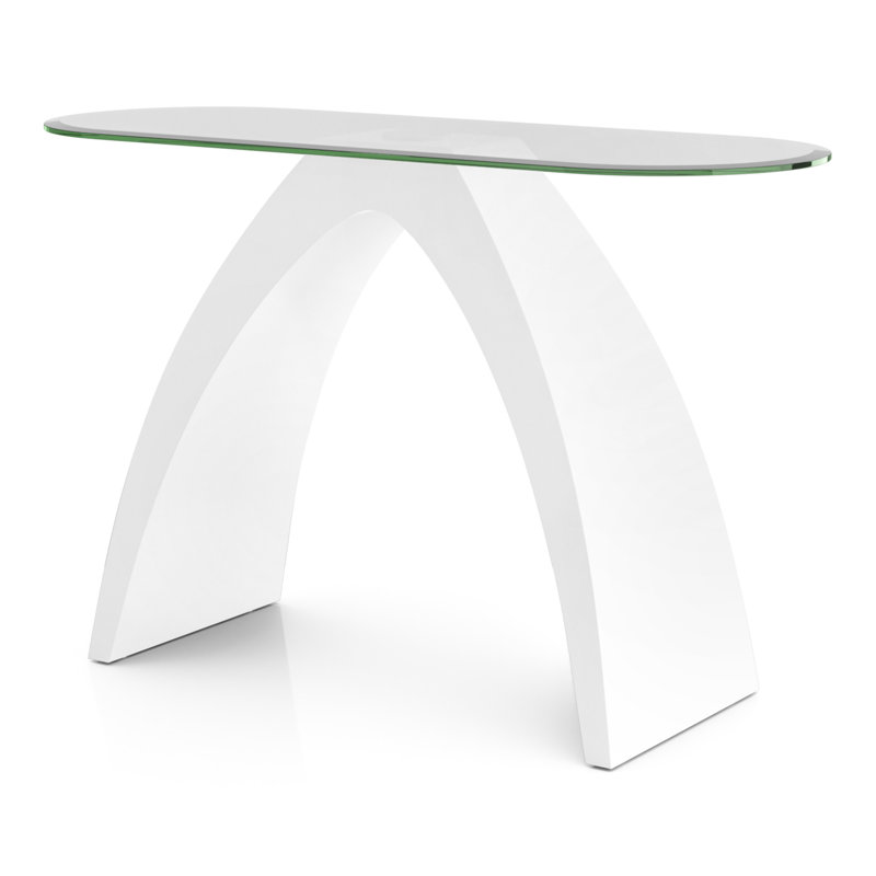 Hilry 47'' Glass Top Console Table, White