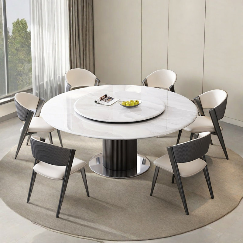 Ensembles de table de salle à manger légers et luxueux en faux marbre., 9
