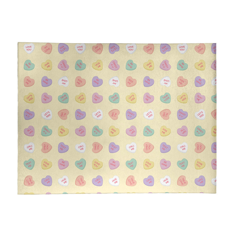Tapis jaune/rouge/mauve zone fait main, Rectangle 5 pi x 7 pi
