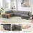 133.1'' Upholstered Sofa With 2 Chaises-1252566899