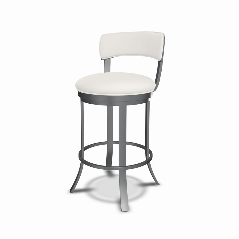 Tabouret pivotant Di Milan en tissu performance texturé avec finition thermolaquée à la main, Moka, Beige