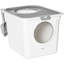 Cat Litter Box with Front Entrance Top Exit High Side Scoop White