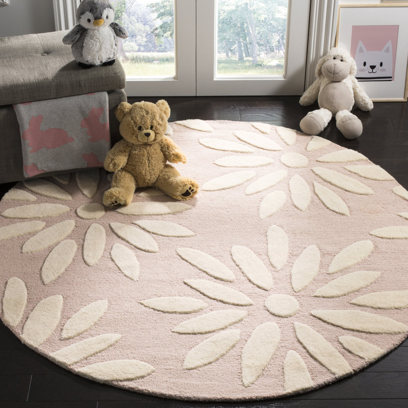 Tapis en laine touffeté à la main Claro, Rond 7 pi