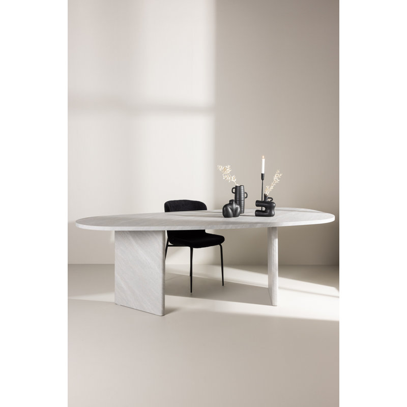 Damla Oval Dining Table, White
