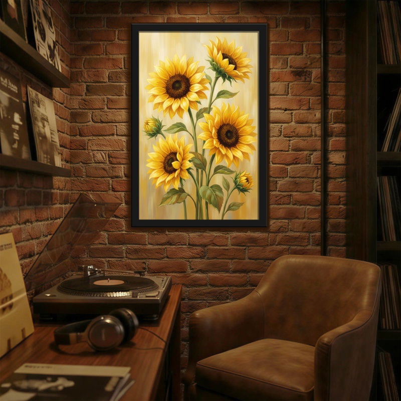 Plantes et fleurs, art floral tournesol, impression sur toile, H 24 po x l 16 po