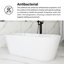 67" Glossy White Acrylic Freestanding Soaking Bathtub