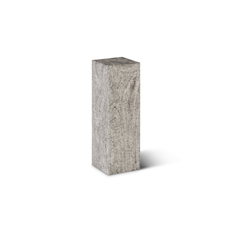 Origins Large Gray Chamcha Wood Geometric Pedestal