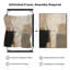 Très grand art mural imprimé sur tissu - Composition abstraite géométrique avec des accents noirs et beiges pour le salon ou la chambre à coucher - «Assemblage requis du cadre (cadre non fini)»-129758810