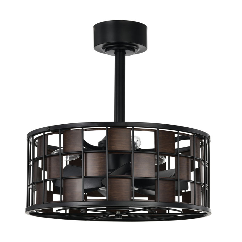 Ventilateur de plafond en cage à 3 pales avec télécommande et ensemble d'éclairage inclus
