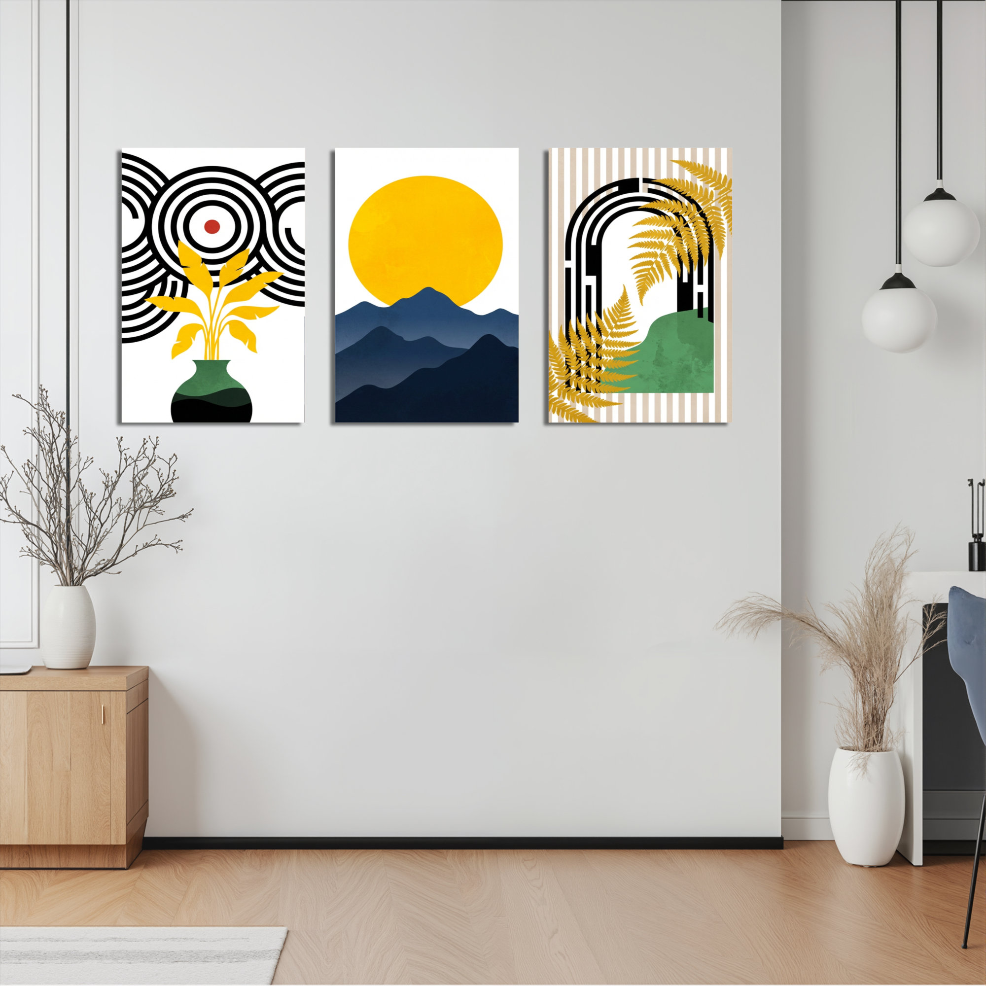Winston Porter Abstract Geometric And Nature Inspired Canvas Wrapped ...
