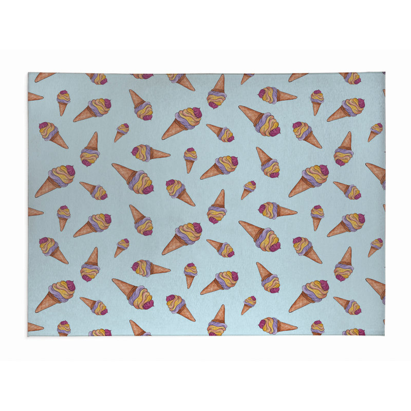 Tapis d'extérieur Summer Ice Cream, Rectangle 8 pi x 10 pi