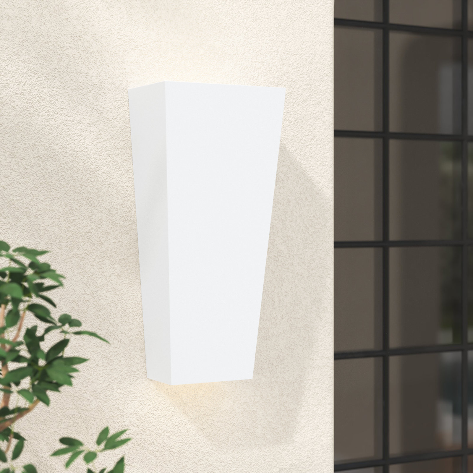 Doane 2 Light Outdoor Wall Light, 16.5" H x 7.25" W x 5" D, Textured White