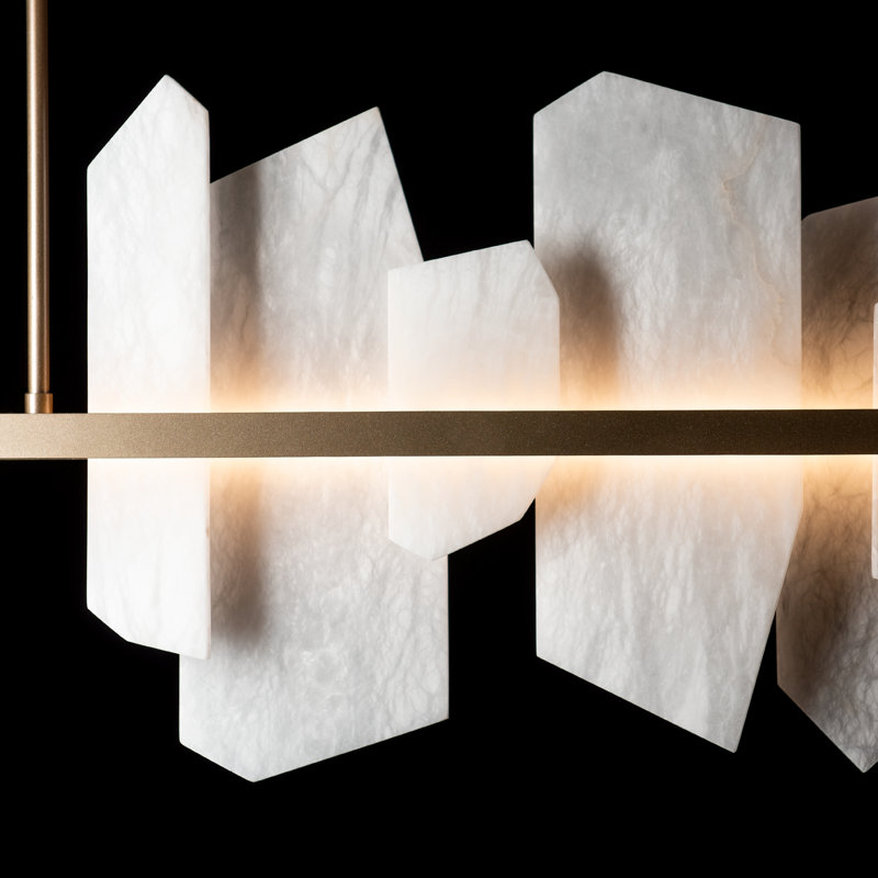 Volterra Linear LED Pendant - Ink - 51.9" - 63.9", Soft Gold