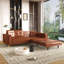 Canapé-lit gigogne de 234 cm (92,1 po), canapé-lit convertible 3 en 1 en similicuir avec accoudoirs ultra larges, canapé moderne capitonné, canapé 4 places avec 2 coussins pour salon-1311714390
