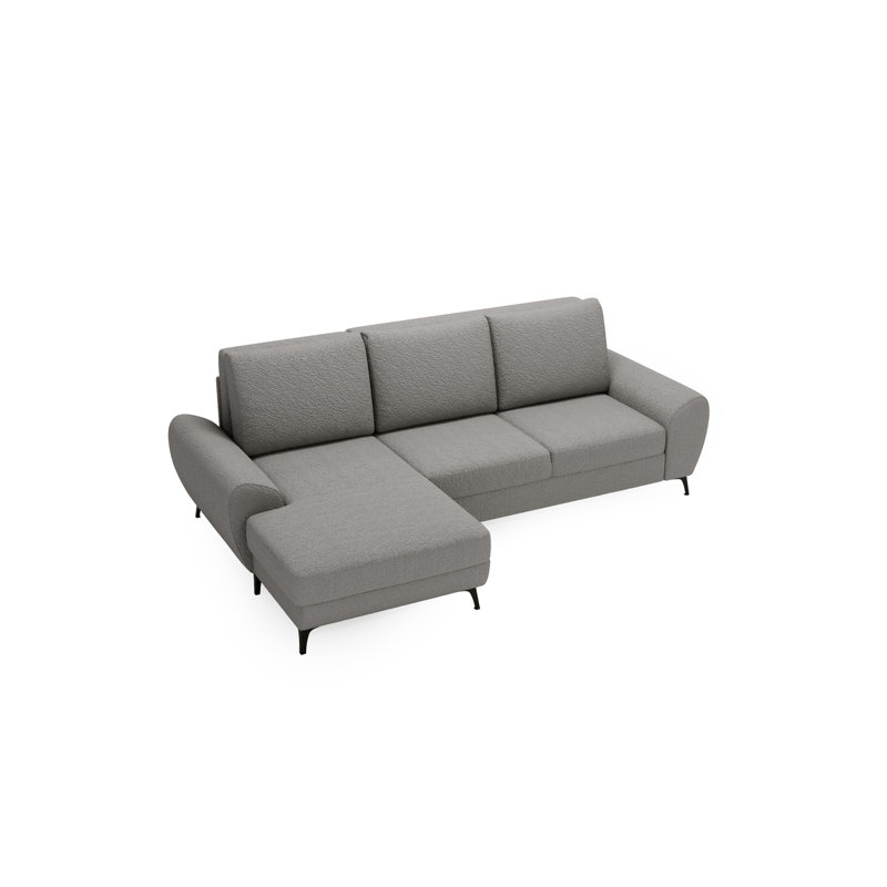 3 Seater Sofa Bed, Grey, Left Hand Facing