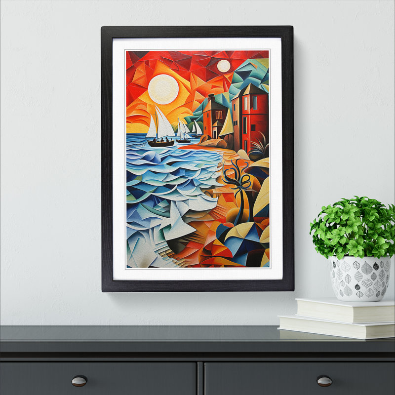 Single Picture Frame Print on Wood, Black Framed, 64cm H x 46cm W