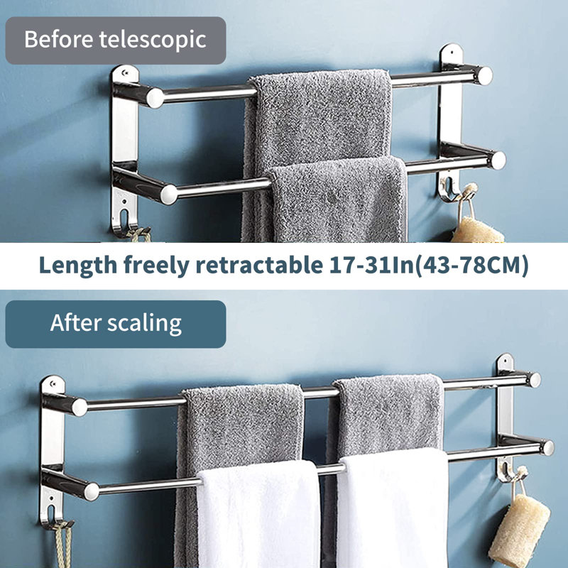 Ambah 43cm 1 Wall Towel Bar, Silver