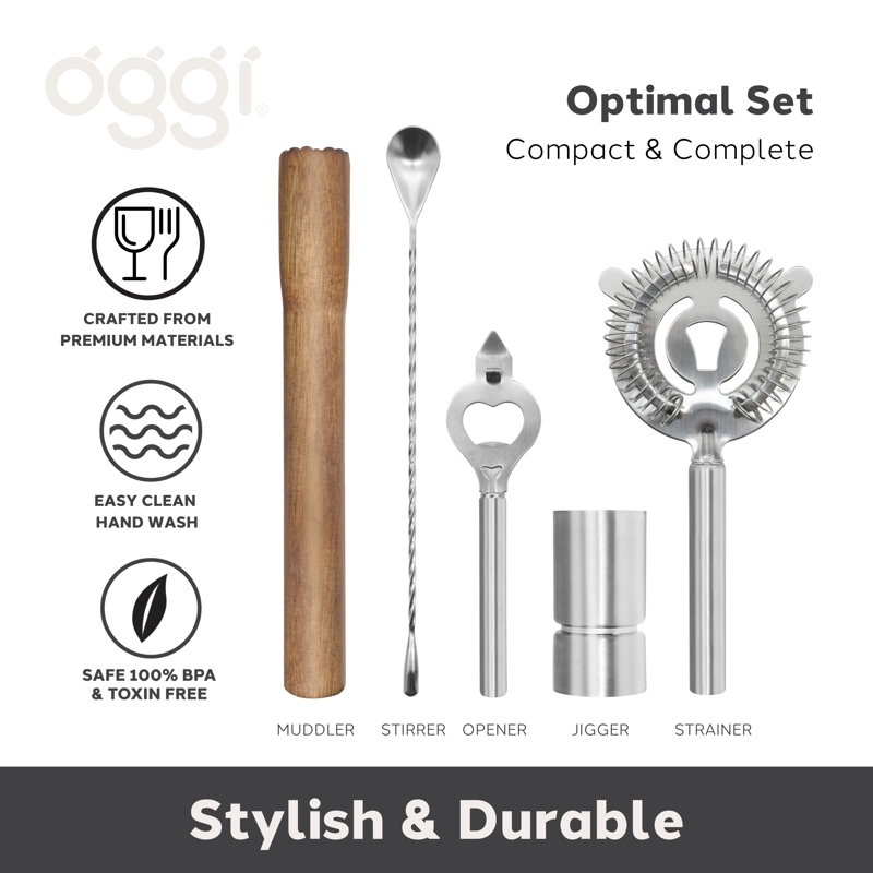 Ensemble d'outils de bar 7 pièces avec double agitateur mural - 7441, 7404.0
