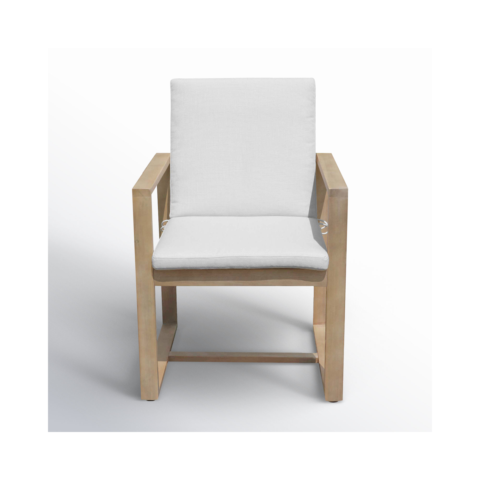 Harbor Wood Premium All-Weather Wicker Outdoor Dining Armchair with Cushion, Teak