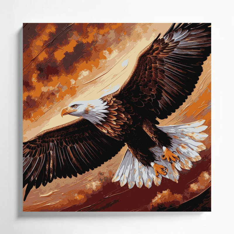 Wildlife Golden Eagle Black Canvas Wall Art