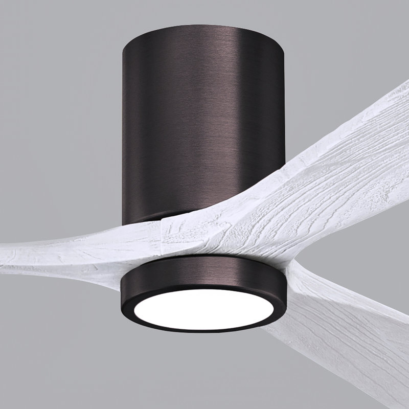 Irene LED Ceiling Fan, Matte White, Brushed Bronze, 52"