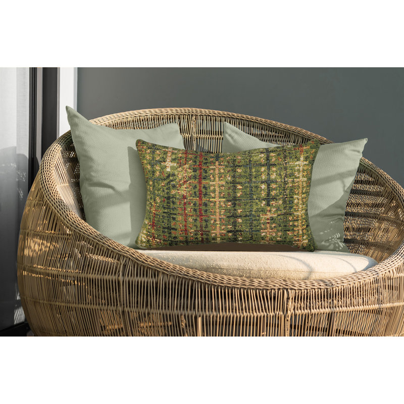 Marina Geometric Indoor/Outdoor Throw Pillow, Green