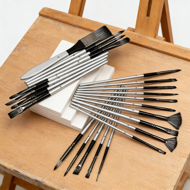 Paint Brush Set, 24pcs Artist Paint Brushes For Acrylic, Oil, Watercolor, Creative Body Paint, Decorating