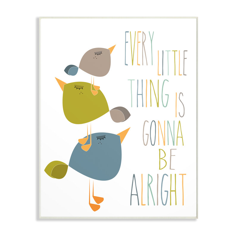 Art sur toile Gupton Three Little Birds, Plaque murale, H 19 po x l 13 po x P 0,5 po