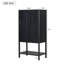Armoire de rangement multifonctionnelle 72 po avec tablettes réglables, placage de chêne, poignées en aluminium modernes, noir