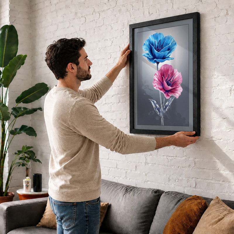 Blooms Botanical - Framed Print, Walnut, A4 - 29.7 x 21.0 cm