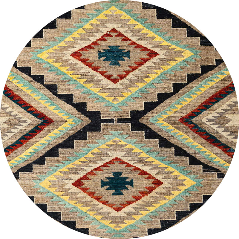 Tapis abstrait moderne 4454, Rond 8 pi