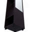 Armoire noire à 3 tablettes avec miroir et rangement ouvert