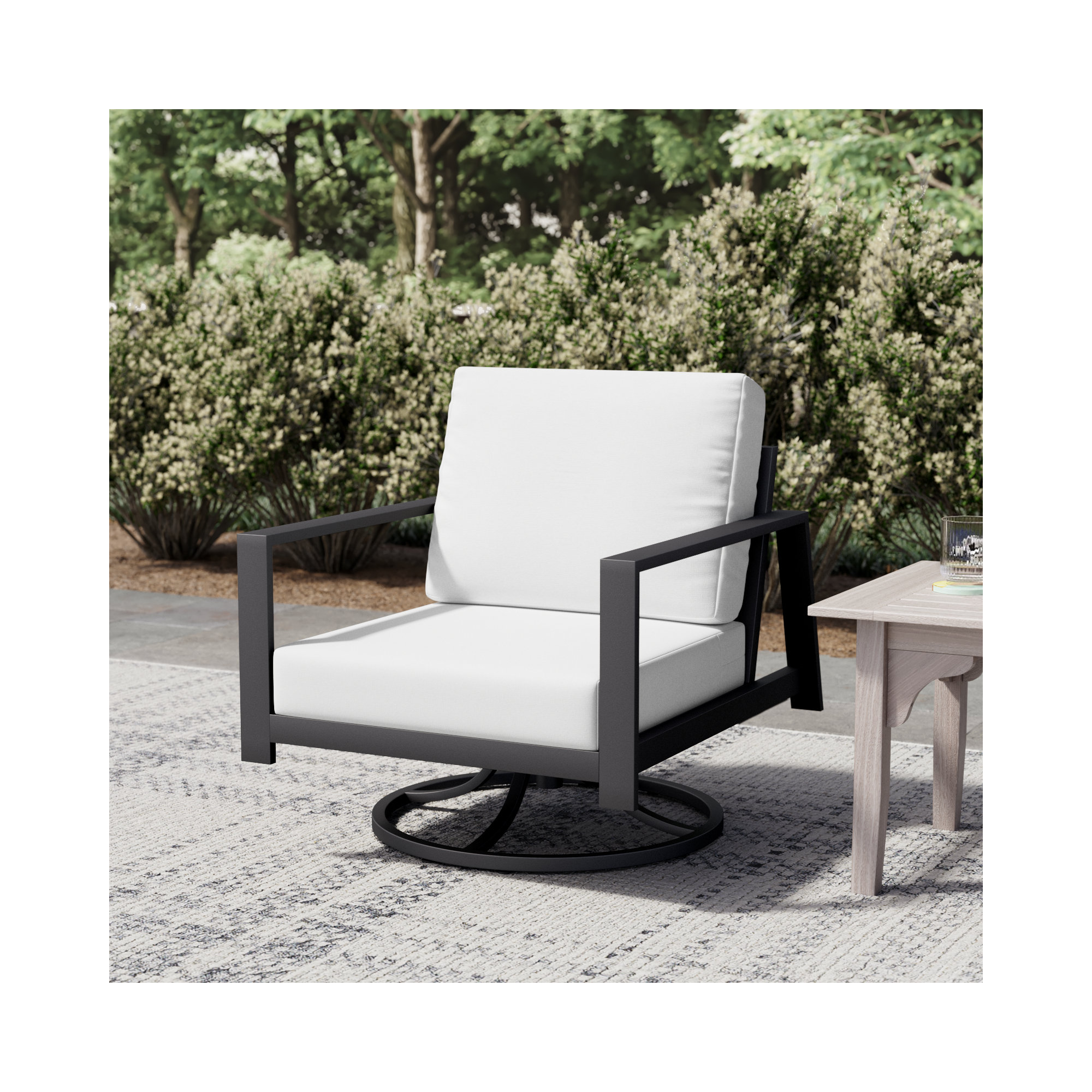 Townsend Metal Outdoor Rocking Chair with Sunbrella Cushion, Sunbrella Canvas Natural