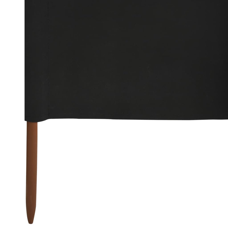 Kendry Solid Wood Folding Room Divider, Black, 6, 62.99cm H x 314.96cm W x 3cm D