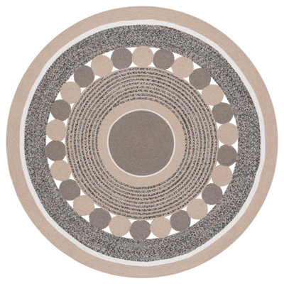 Braided 757 Area Rug In Beige  Grey